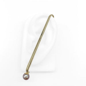 Bearring Single Earring Cuff with Rose Pearl (Gold)